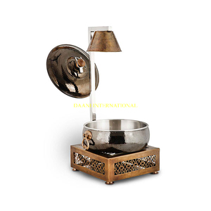 Dôme en acier inoxydable chauffe-plats avec couvercle martelé décoratif et support suspendu pour les fêtes de restaurant d'hôtel de restauration de buffet - Product Image 3