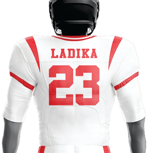 Personnalisé 100% Polyester Sublimé Uniforme De Football Américain pour Hommes Respirant Blanc Rouge Tackle Twill Team Gear Maillot Court - Product Image 3
