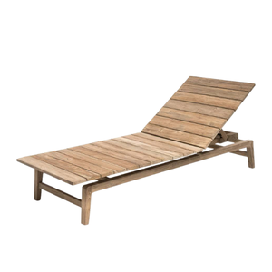 Chaise longue en teck moderne avec coussin imperméable, mobilier de jardin extérieur, lit de soleil en bois, meilleure qualité - Product Image 3