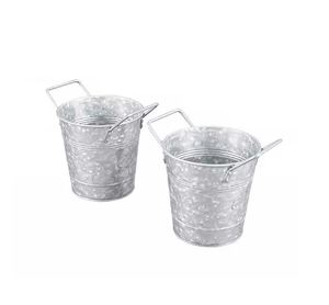 Juego de macetas galvanizadas de 3 macetas de flores más vendidas, macetas de decoración del hogar de diseño único de fabricantes y proveedores - Product Image 2