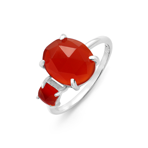 โบราณคุณภาพสูงวินเทจรูปไข่รูปทรงสี่เหลี่ยมธรรมชาติสีแดงคาร์เนเลียน925สเตอร์ลิงเงินอัญมณีแหวนอย่างดีเครื่องประดับสำหรับผู้หญิง - Product Image 6