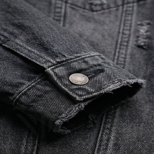 Chaqueta de Mezclilla de Algodón de Alta Calidad para Hombre, Cuello Alto, Botones con Logotipo Frontal, Lavado, Bordado Personalizado, Reversible, Ropa de Invierno - Product Image 6