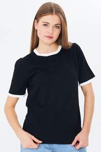 Blusa de Verano de Punto con Cuello Redondo y Manga Corta para Mujer, Cómoda y Elegante, Transpirable, a Rayas, de Alta Calidad, Servicio OEM - Product Image 5