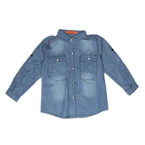 Chemise en jean à manches longues pour garçons - Bleu - Product Image 1