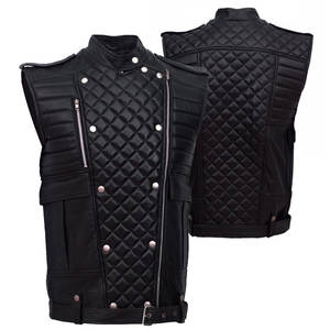 Chaleco de cuero ligero transpirable de ajuste Regular de calle alta de moda de último estilo para hombre de cuero auténtico de la mejor calidad para el invierno - Product Image 3