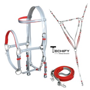 Ensemble d'endurance de bride blanche Plaque de poitrine pour rênes de bride de licou de cheval avec ensemble de plaque de poitrine Tack équestre - Product Image 3