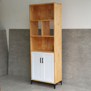 Modern Luxury Design Living Room Display Cabinet Wooden 60x30x170cm Glass Iron Legs Extendable <b>Storage</b> 5+ Compartments Indoor - Product Image 2