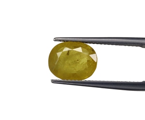 100% Naturel Chauffé Jaune Saphir Ovale Coupe Fine Qualité 6.02 Carat Bague Taille Septembre Pierre De Naissance Faisant Anneau Pendentif Lalas - Product Image 1