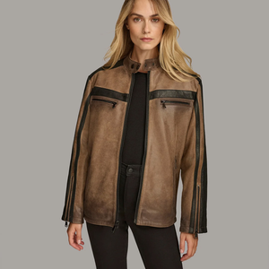 Veste de motard en cuir pour homme sur mesure, style zippé, PU de haute qualité, vêtements de mode pour moto, OEM ODM, fournisseur d'étiquettes privées - Product Image 2