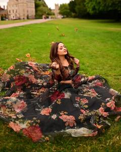 Look riche couleur noire Pure Organza soie imprimé fleuri Lehnga Choli avec Dupatta Wedding Wear meilleur prix pour les femmes ethniques - Product Image 6