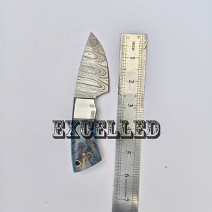 Couteau de chasse à lame fixe en acier Damas fait main, manche en cône de pin, avec étui en cuir gratuit - Product Image 5