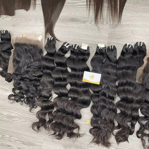 Extensions de cheveux 100% vierges vietnamiennes Remy ondulées, trame double machine, donneur unique, noir/brun, longueur 8''-32'', Minh Khang - Product Image 1