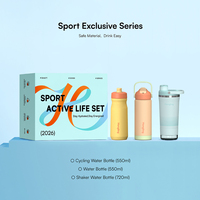 Ensemble cadeau de 3 bouteilles d'eau sportives personnalisées Hong Ling, sans BPA, avec shaker et gourde de cyclisme