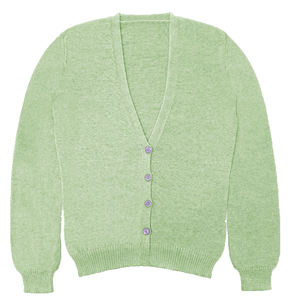 Pull cardigan unisexe confortable à col en V, tricot luxueux, appliques de sororité/fraternité, motif à carreaux, respirant, décontracté - Product Image 6