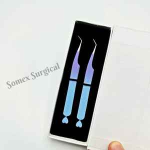 แหนบปลายแหลมคุณภาพสูงสำหรับต่อขนตา ทำจากสแตนเลส พร้อมกล่องเก็บหลายชิ้น - Product Image 5