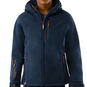 Meilleure vente Veste à glissière respirante en polyester pour hommes Nouvelle veste à capuche légère Softshell avec logo personnalisé - Product Image 1