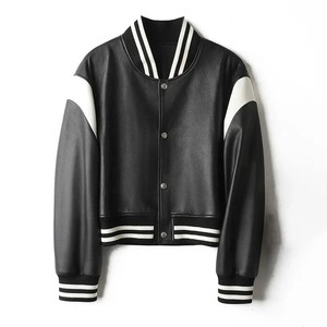 2024 Thunder tenues haute qualité hiver moto équitation varsité veste Original cuir Street Style solide motif coton - Product Image 6