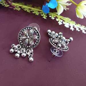 ชุดเครื่องประดับอินเดียสำหรับผู้หญิงชุดสร้อยคอต่างหูสำหรับเจ้าสาวแบบโบโฮออกซิไดซ์โบราณ - Product Image 5