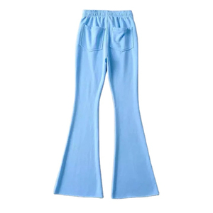 Pantalons de survêtement évasés en coton décontracté pour femmes grande taille polaire confortable cordon de serrage respirant avec un design évasé uni cool - Product Image 2