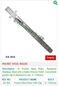 Regla de acero de bolsillo GS 850 Herramientas de joyería para herramientas de joyería - Product Image 2