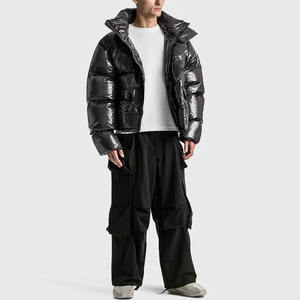 OEM Veste d'hiver imprimée sur mesure XL pour hommes avec col montant Manteau décontracté à fermeture éclair Produit fini en toile chaude à bulles chauffante - Product Image 5