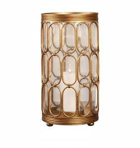 Juego de 3 Portavelas Decorativos de Metal Verde con Diseño de Recortes Dorados, Faroles para Velas de Té, para Decoración del Hogar y Eventos - Product Image 6