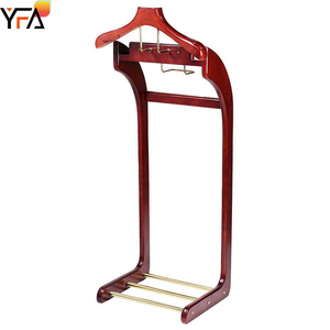 Hotel Room Coat Wood Floor Hanger Valet Rack Trouser Bar <strong>Tie</strong> Bar &amp; Shoe Rack Hotel Coat Rack with Lobby - Product Image 2