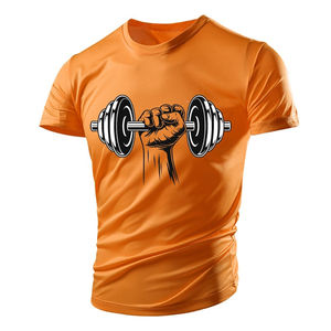 Camiseta de gimnasio de entrenamiento físico para hombre de alta calidad Camiseta de compresión con estampado de logotipo personalizado en stock Varios tamaños disponibles - Product Image 2