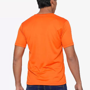 Camiseta de microfibra de algodón 100% de secado rápido transpirable de alta calidad para hombre, estilo informal, logotipo personalizado, estampado sólido, patrón, cuello simulado - Product Image 6