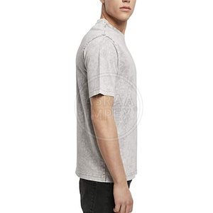 Camiseta Estilo Vintage lavado ácido para hombre 100% algodón logotipo personalizado tejido de punto Casual Top-venta al por mayor disponible - Product Image 5