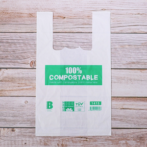 Bolsas de plástico biodegradables personalizadas 100%, bolsas de compras compostables para camisetas, bolsas de poliéster con asa de chaleco - Product Image 4