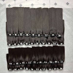 Venta al por mayor de mechones de pelo de doble trama de máquina recta de hueso con cierre a juego encaje Frontal encaje HD para hacer peluca para mujeres - Product Image 3