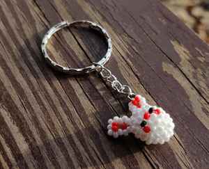 Porte-clés lapin, accessoire de sac, lapin perlé, porte-clés perle rocaille, lapin perlé, lapin porte-clés lapin perlé animaux fait à la main - Product Image 1