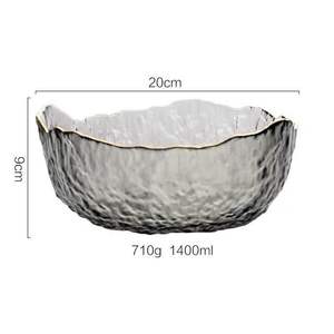 Tazón de servir de forma redonda de vidrio transparente de estilo moderno con diseño de cangrejos Excelente calidad para servir - Product Image 3