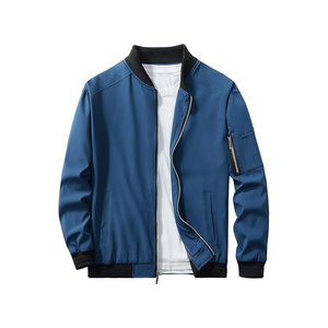 Dernière veste de haute qualité en coton mélangé avec broderie sur le devant blouson aviateur en satin pour hommes - Product Image 5