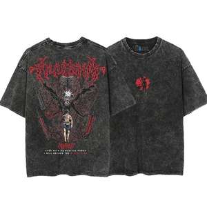 Camiseta de lavado ácido hecha con material de alta calidad, camiseta de lavado ácido de tamaño personalizado, camiseta Vintage relajada pesada para la venta en línea - Product Image 3