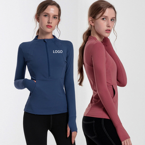 High Quality Quarter <b>Zip</b> Pullover With Pocket Gym Sportswear Women's Blouses 1/4 <b>Shirts</b> - Product Image 1