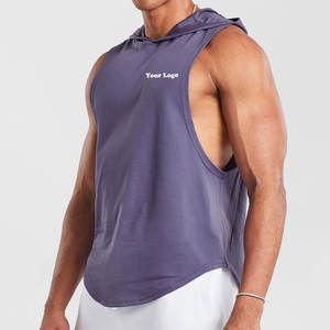 Men's Cotton Blended <b>Sleeveless</b> <b>Hoodie</b> Top Selling Gym Basics with Summer in Mind Polyester/Cotton Material Cheap Price - Product Image 2