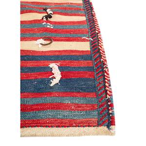 Alfombras de Lana Anudadas a Mano Aalam, Diseño Abstracto a Rayas Rojas y Naranjas, Rectangulares, para el Hogar, 9x12, Entrada, Sala de Estar, Pasillo - Paem-724 - Product Image 4