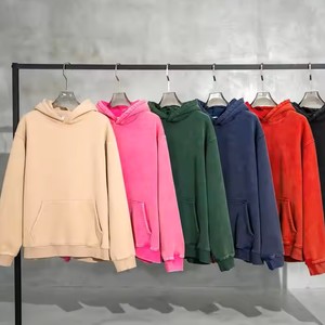 Heavyweight 450GSM Oversized Fit Hoodie Hommes Sun Fade Washed Recadrée Ourlet Brut Logo Personnalisé À Capuche Disponible En Stock Pour Hommes - Product Image 3