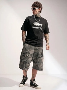 T-shirt pour homme de haute qualité, 220 grammes de coton, streetwear, coupe slim oversize, motif uni, qualité lourde, t-shirt oversize - Product Image 2