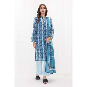 Traje de 3 Piezas sin Costuras para Mujer, Color Azul, con Decoración de Botones - Product Image 4