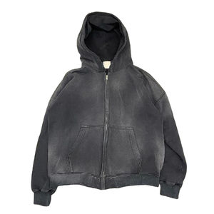 Sudaderas con cremallera para hombre de alta calidad, lavado ácido personalizado, ajuste holgado, Material de alta calidad, novedad de invierno, sudaderas con capucha transpirables en blanco - Product Image 5