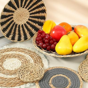 Bohemian Rustic Seagrass <b>Wall</b> Decor <b>Basket</b> Set Farmhouse Boho Multi-piece <b>Wall</b> <b>Hanger</b> Accent Hanging Decor - Product Image 3