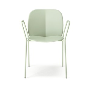 Stackable Indoor Outdoor Armchair, Post-Consumer Technopolymer <b>Shell</b>, Painted Metal Frame, Restaurant Hotel - Product Image 4