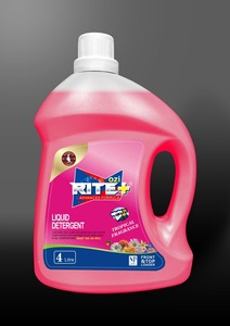 Détergent à lessive liquide concentré sans phosphore RITE + 4L de Chine avec soin des vêtements au parfum tropical longue durée - Product Image 2