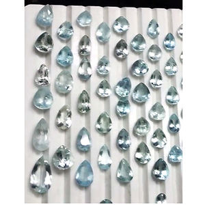 101 pcs Naturel Aigue-Marine 8mm à 20mm Ovale Poire Rectangle Facette 241 cts Lot Bleu Iroc Ventes Qualité Gemstone Cut US $193 pour Tous - Product Image 3