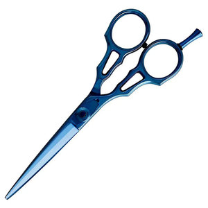 Ciseaux amincissants en acier bleu pour cheveux raides Baber Salon utiliser bleu rose noir couleurs manucure pédicure Logo personnalisable - Product Image 1