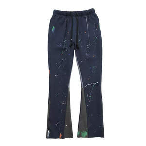 Pantalon évasé coupe ajustée à cordon de serrage pour hommes | Pantalon en polaire évasé à jambe large pour hommes Heavy Bootcut Stretch Baggy Hip Hop Streetwear - Product Image 6