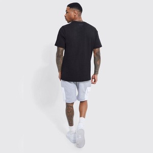 Nueva moda Streetwear 100% algodón desgastado parche bordado manga corta Camisetas De Hombre - Product Image 4